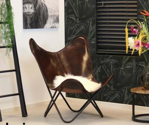 Leather butterfly chair - leather,