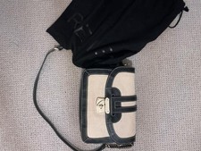 Reiss cream/black leather and