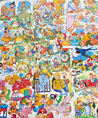 Decoupage lithograph vintage - lithograph,