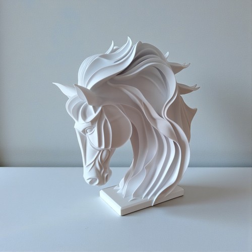 Horse head bust modern - -,