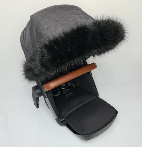 Pram hood fur trim pushchair - fur,