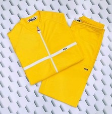 Fila 80s Vintage Full Terrinda Yellow Tracksuit Medium Borg BJ Era Made In Italy