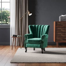 Retro Green Velvet Armchair