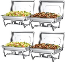 2/4 Packs Stainless Steel Chafer Chafing Dish Sets Bain Marie 9L Food Warmers UK