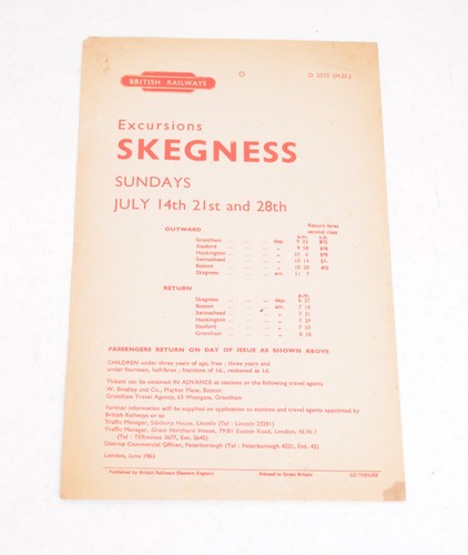 Railway handbill excursion - br,