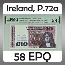 Ireland | 1979 | 10 Pounds | P.72a | ALC 887739 | 58 EPQ | Choice About UNC