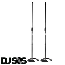 PAIR Pulse Mic Stand Stack Round Base Stackable Heavy Duty Black Band Microphone