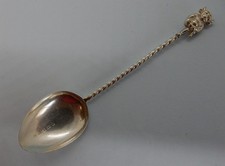 Edwardian LINCOLN IMP Sterling SILVER Souvenir Spoon. TE Holden Birmingham 1909