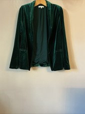 Peacocks Lovely Green Velvet Blazer Jacket - Size 8