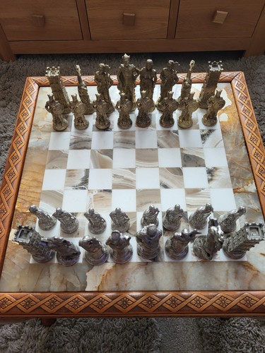 Marble wooden chess table - wooden,