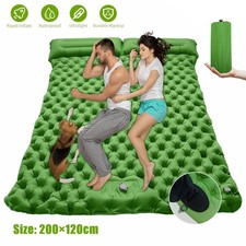 Inflatable Double Camping Mat Self Inflating Mattress Air Bed Sleeping Hiking UK
