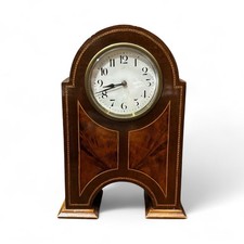 Art Nouveau Inlaid Mantle Clock. Ticking Away Nicely. With Key