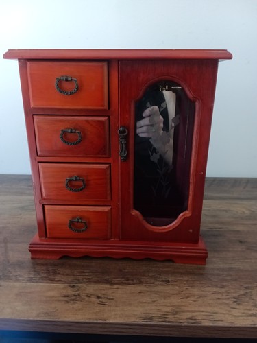 Vintage wood and glass - and,