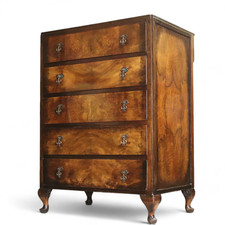 Vintage Art Deco Walnut Chest Of Drawers