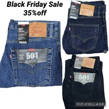 Levis® 501 Mens Denim Jeans Original Fit bottoms Straight Leg Pants Jean Black