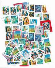 1598] 50 Unfranked GB non-barcoded 2nd class Christmas stamps on paper