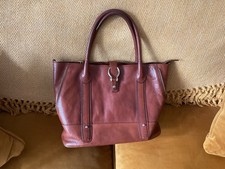 LADIES MASSIMO DUTTI LARGE BROWN/TAN LEATHER TOTE BAG.