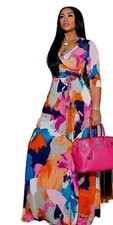 Chic Tie Dye Belted Dress -