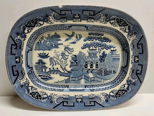 Vintage blue willow - vintage, platter