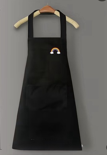 Black cooking grilling apron - &,