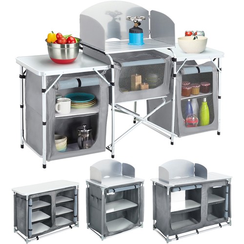 Aluminium camping table - aluminium,