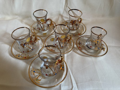 Turkish glass tea set 6 - set,