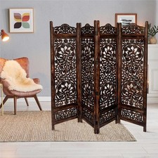 4 Panel Carved Room Divider
