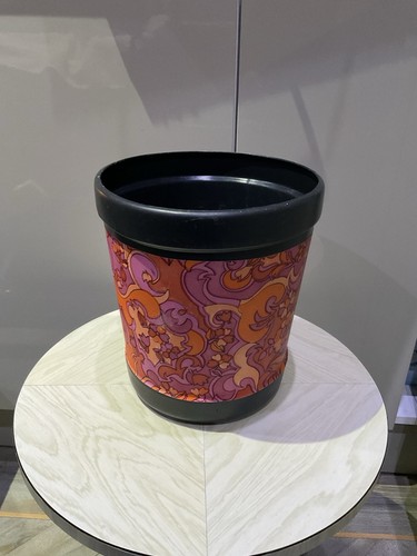 Waste bin black - plastic, retro