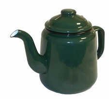 Falcon Enamel Tea Pot Green 14cm Pint Traditional Style Camping Travel Picnic