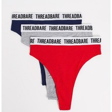 Threadbare- 3pr Tanga panties sz 8- NWT