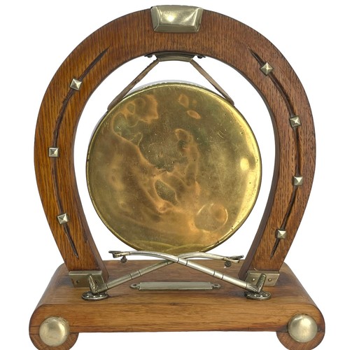Antique oak brass equestrian - oak,