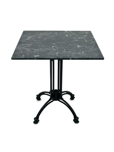 Black marble side table - side,