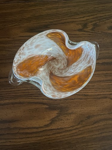Murano art glass bowl orange - bowl,