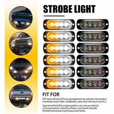12x Amber/White LED Truck Tow Grill Emergency Lights Strobe Bar Caution 12V-24V