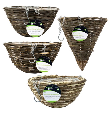 Hanging flower basket rattan - flower,