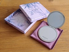 GUCCI BAMBOO Chrome Silver Plated  Boxed Compact Mirror New please see notes