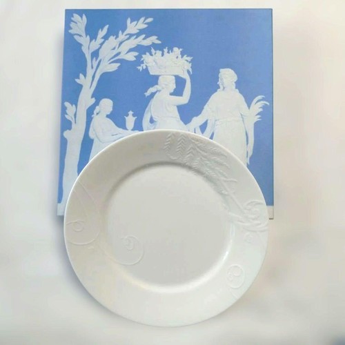 Wedgwood white plate embossed - plate,