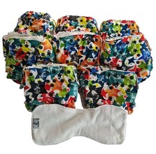 Rumparooz Cloth Diapers: One Size, Dragons Fly - Qty 8 Covers + 9 Inserts