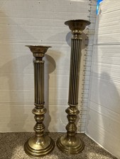 SET OF 2 BRASS VINTAGE CANDLE