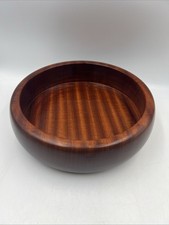 Large Wooden Salad  Fruit Bowl Mid Century Teak 26cm Diameter Vintage Retro Vgc