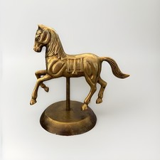 Antique Brass Figurine Carousel Horse Heavy 5.5” Paperweight