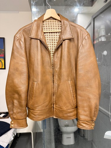 Men vintage leather jacket - jacket,