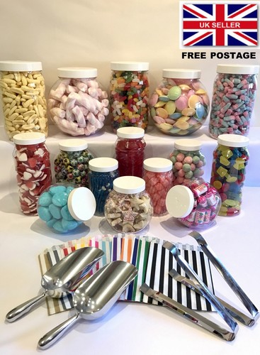 Mixed plastic sweet jars - jars, x15