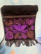 Small Velvet Black Embroidered