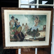 Russell Flint Print A Spanish Dancer Signed and Blindstamp, Frost Reed 1935