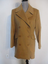 Talbots FAB! 100% Wool Double Breasted Pockets Pea Coat in Camel Brown Size 6