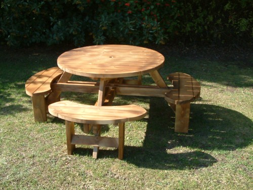 Round pub picnic bench seat - picnic,