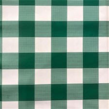Green Gingham Ck Vinyl Tablecloth  | Rectangle or Round | Easy Wipe Clean | Pvc