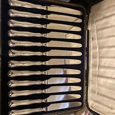 Antique Boxed Set Of Sterling Silver Handled Butter Knives