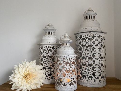 Set large white - large, metal